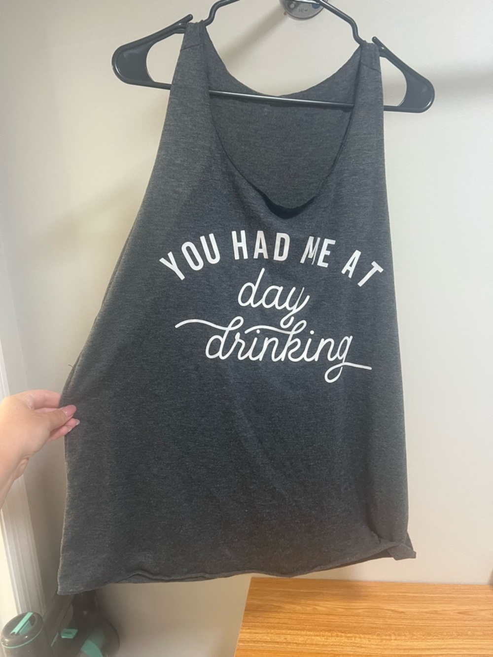 You Had Me At Day Drinking Graphic Tank - Dark Gray